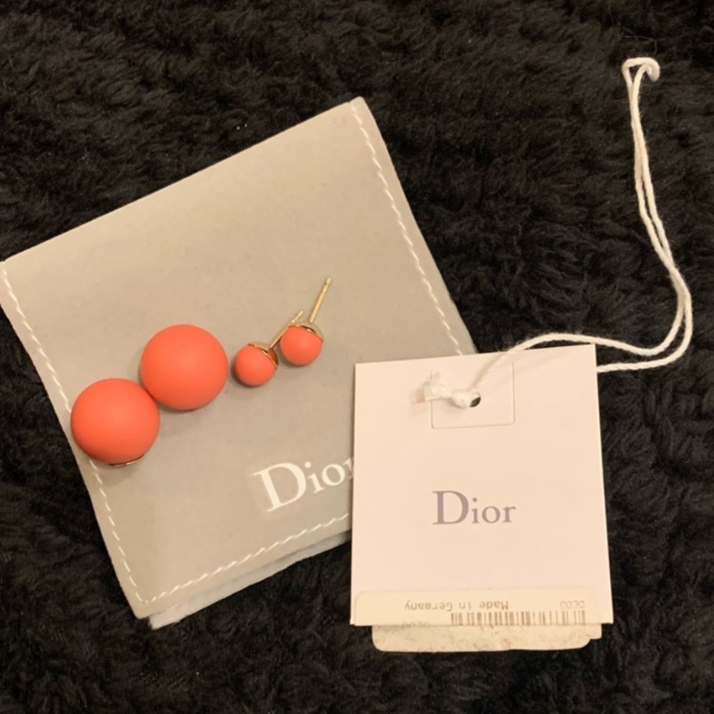 Dior Tribales Coral Orange Earrings - Picture 8 of 9